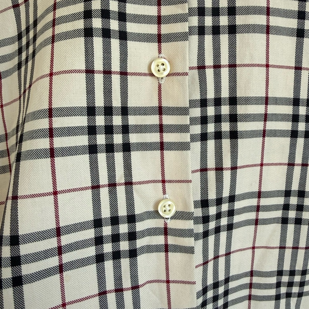 Burberry Plaid Button Down, Size Large - image 3